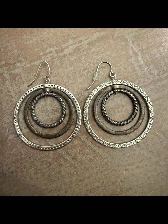 Jewelry - Sterling-Tone Layered Hoop Drop Earrings in Silver